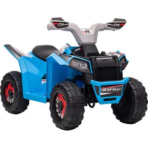 Homcom Quad Divertimento per Bambini 18-36 Mesi, in PP e Metallo, Velocità Sicura 2.5 km/h, 70x41.5x48.5 cm - Blu Grigio e Nero