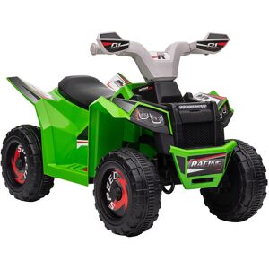 Homcom Quad per Bambini 18-36 Mesi in PP e Metallo, Velocità max 2.5 km/h, 70x41.5x48.5 cm, Verde Grigio e Nero