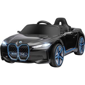 Homcom Macchina Elettrica per Bambini 3-8 Anni con Licenza BMW con Telecomando, Clacson e Fari, 115x67x45 cm, Nera