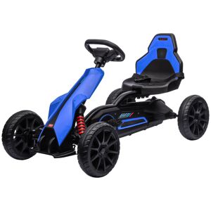 Homcom Go Kart a Pedali per Bambini 3-8 Anni con Sedile Regolabile e Ruote in EVA, 100x58x58.5 cm, Blu