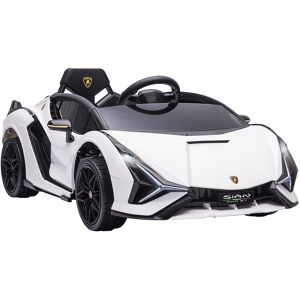 Homcom Macchina Elettrica per Bambini 3-5 Anni Lamborghini 12V con Telecomando e Velocità 3-8km/h, Bianco