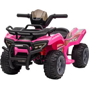 Homcom Quad Elettrico per Bambini 18-36 Mesi con Batteria Ricaricabile 6V, in Metallo e PP, 70x42x45 cm, Rosa