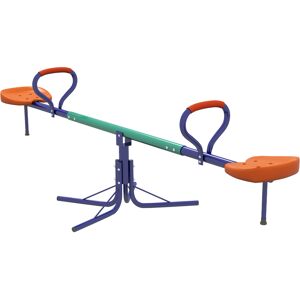 Outsunny Altalena a Bilico per Bambini 3-8 Anni con Rotazione a 360°, in Acciaio e PP, 192x60x60 cm