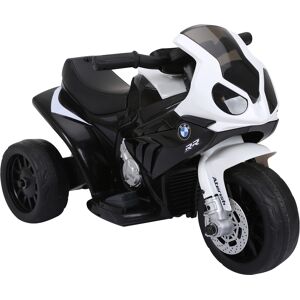 Homcom Moto Elettrica per Bambini Max. 20kg con Licenza BMW, 3 Ruote, Batteria Ricaricabile 6V, Bianca Nera, 66x37x44cm