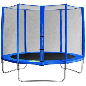 Milani Home Trampolino elastico per bambini colore blu per giardino grande Blu 305 x 245 x 305 cm