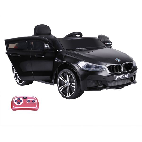 homcom macchina elettrica per bambini 3-8 anni bmw 6gt con telecomando luce e musica max carico 30kg nero aosom.it