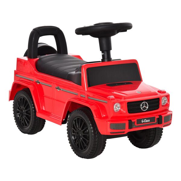 homcom macchina giocattolo, macchina cavalcabile per bambini 12-36 mesi, mercedes-benz g350, rossa