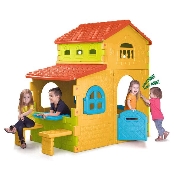milani home grande villa - casetta giocattolo per bambini da giardino per estero in plastic multicolor 110 x 180 x 206 cm
