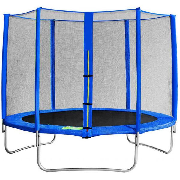 milani home trampolino elastico per bambini colore blu per giardino grande blu 305 x 245 x 305 cm