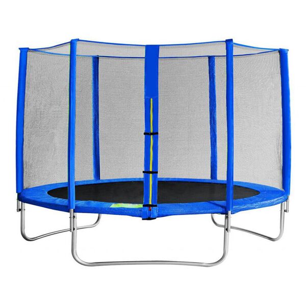 milani home trampolino elastico per bambini colore blu per giardino grande blu 366 x 269 x 366 cm