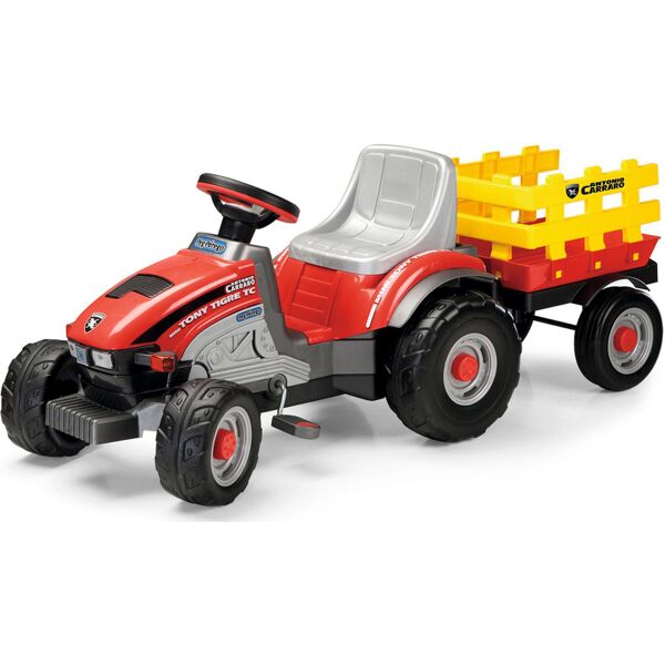 peg perego cd0529 mini tony tigre trattore cavalcabile a pedali per bambini da 1+ anni - cd0529