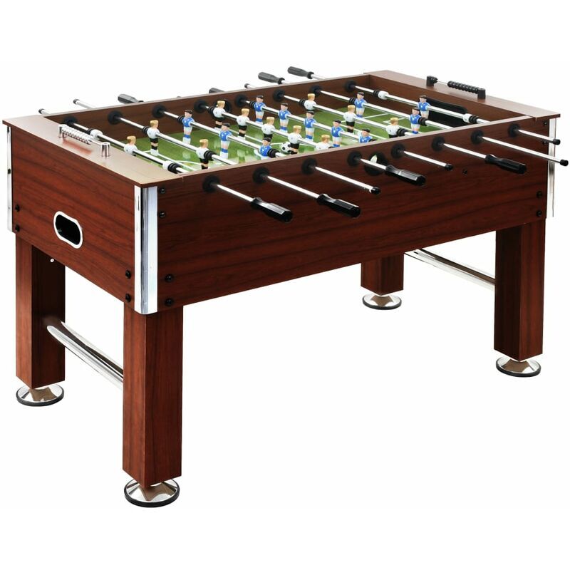 vidaXL Tavolo Calcio Balilla in Acciaio 140x74,5x87,5 cm Marrone