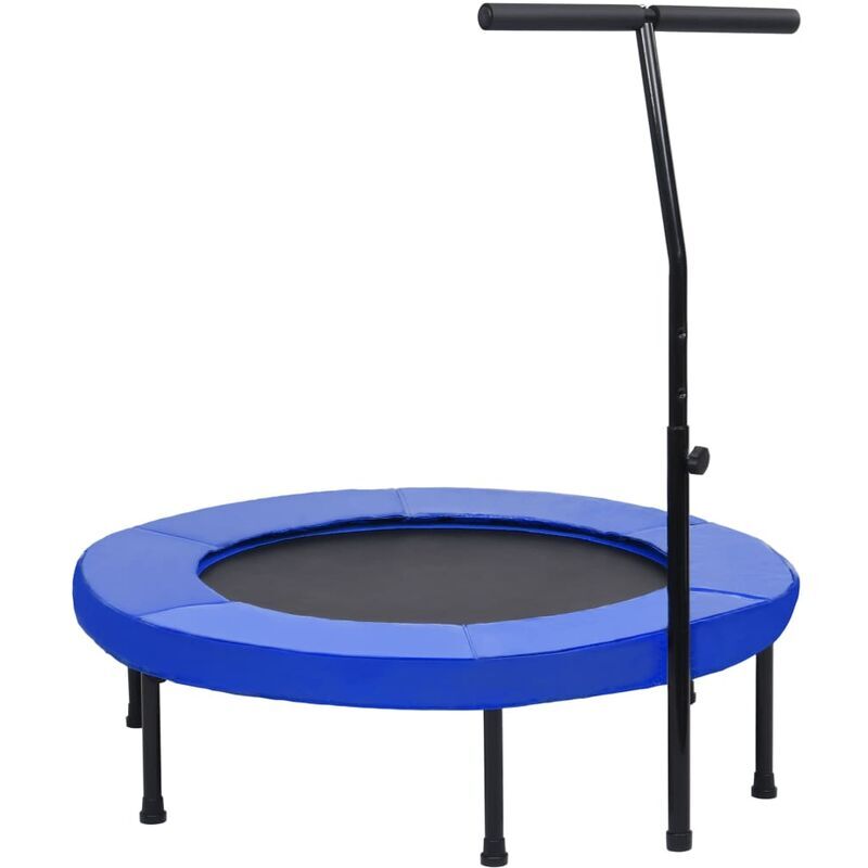 VIDAXL Trampolino da Fitness con Manico e Tappetino di Sicurezza 102cm - Blu