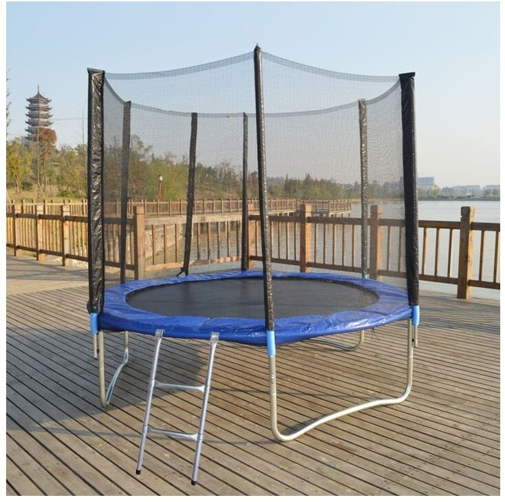 FP-TECH Trampolino Elastico Da Giardino 2,45 M Ø Per Esterno O Interno + Rete