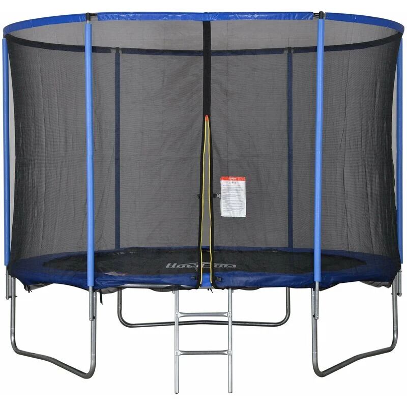 GIORDANOSHOP Trampolino Tappeto Elastico Ø305x248 Cm Con Rete E Bordo Imbottito Blu