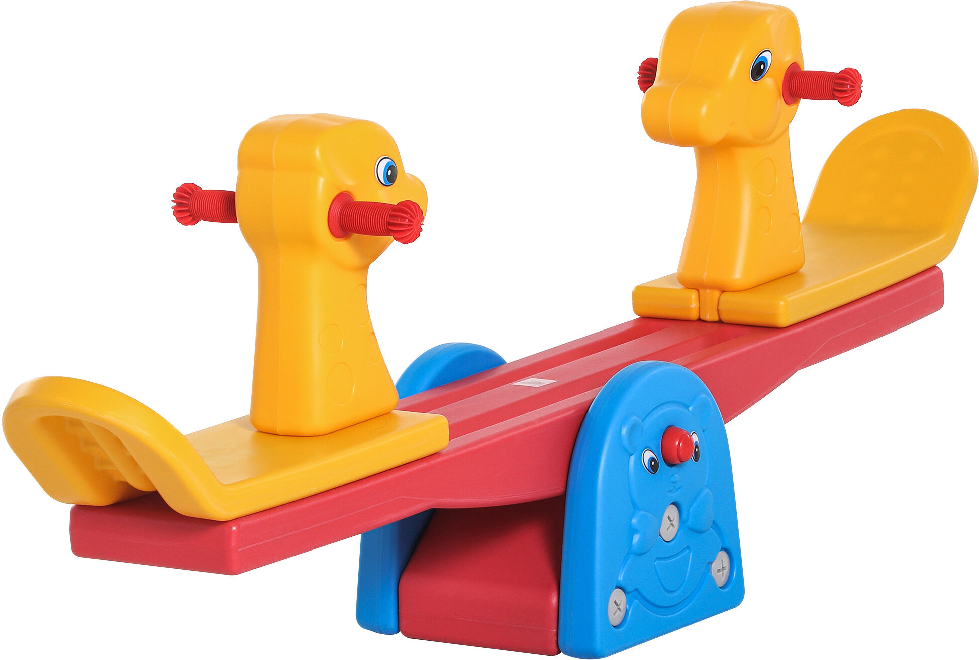 Homcom Altalena a Bilico con Maniglie Antiscivolo per Bambini Età 1-4 Anni, Plastica HDPE Atossica, 150x32x60cm, Multicolore