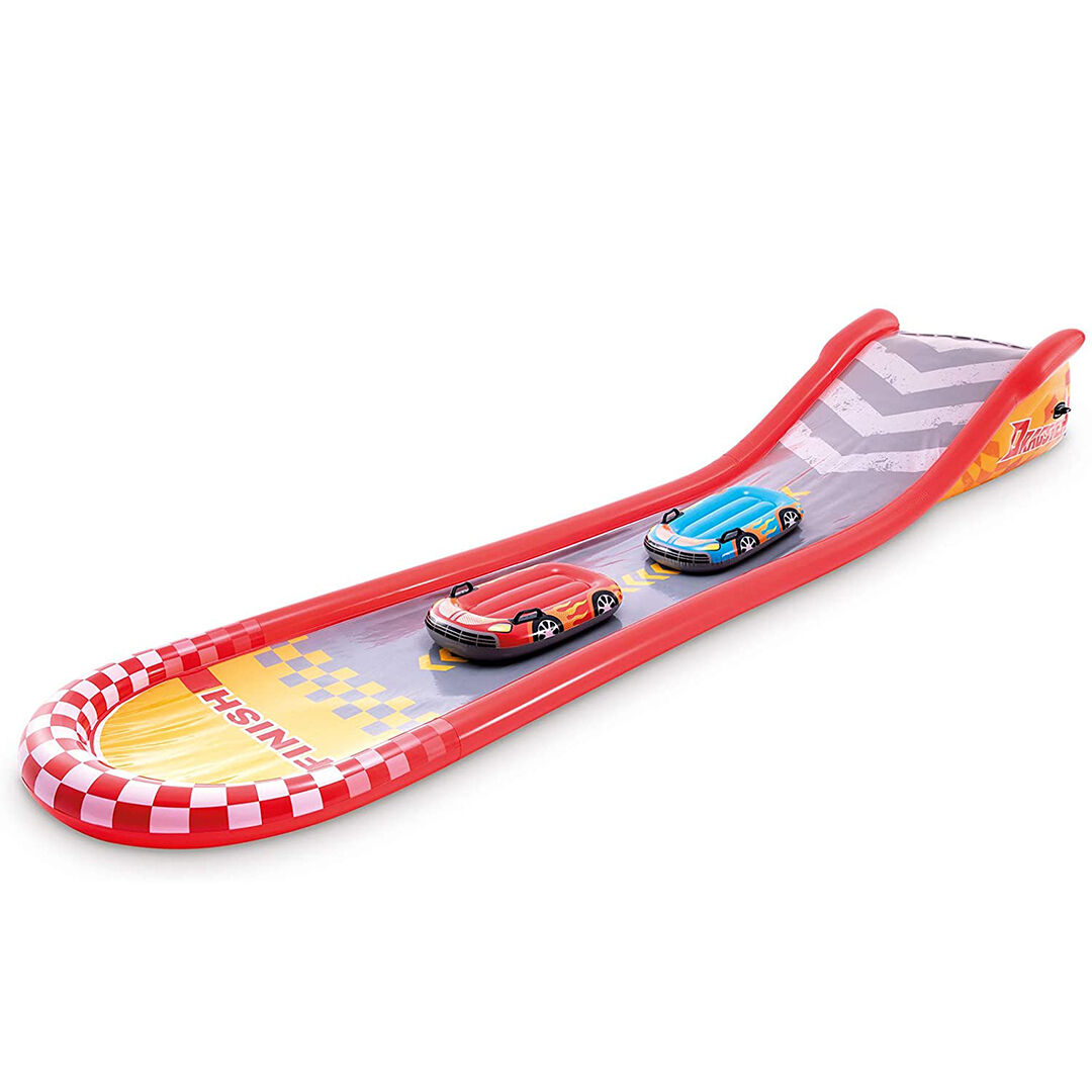 Gonfiabile Giochi Bambini Scivolo Acqua Racing Intex Cm 561x190x76