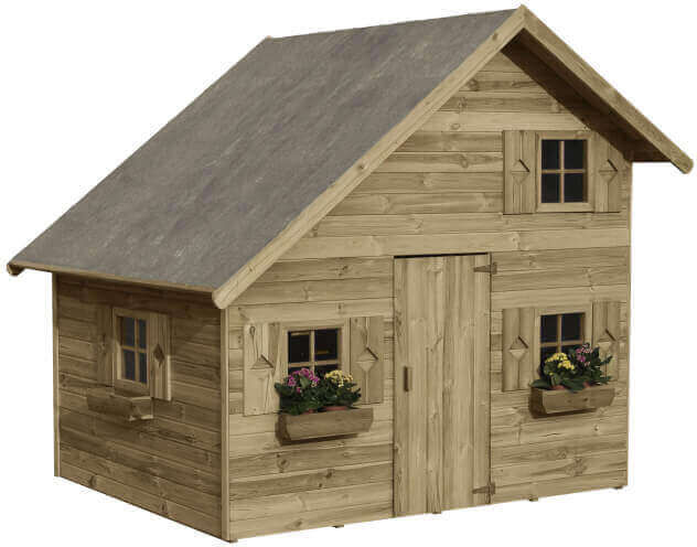 Milani Home Casetta per bambini da giardino per estero in legno cm 223 x 221 x 230 h Marrone 223 x 230 x 221 cm