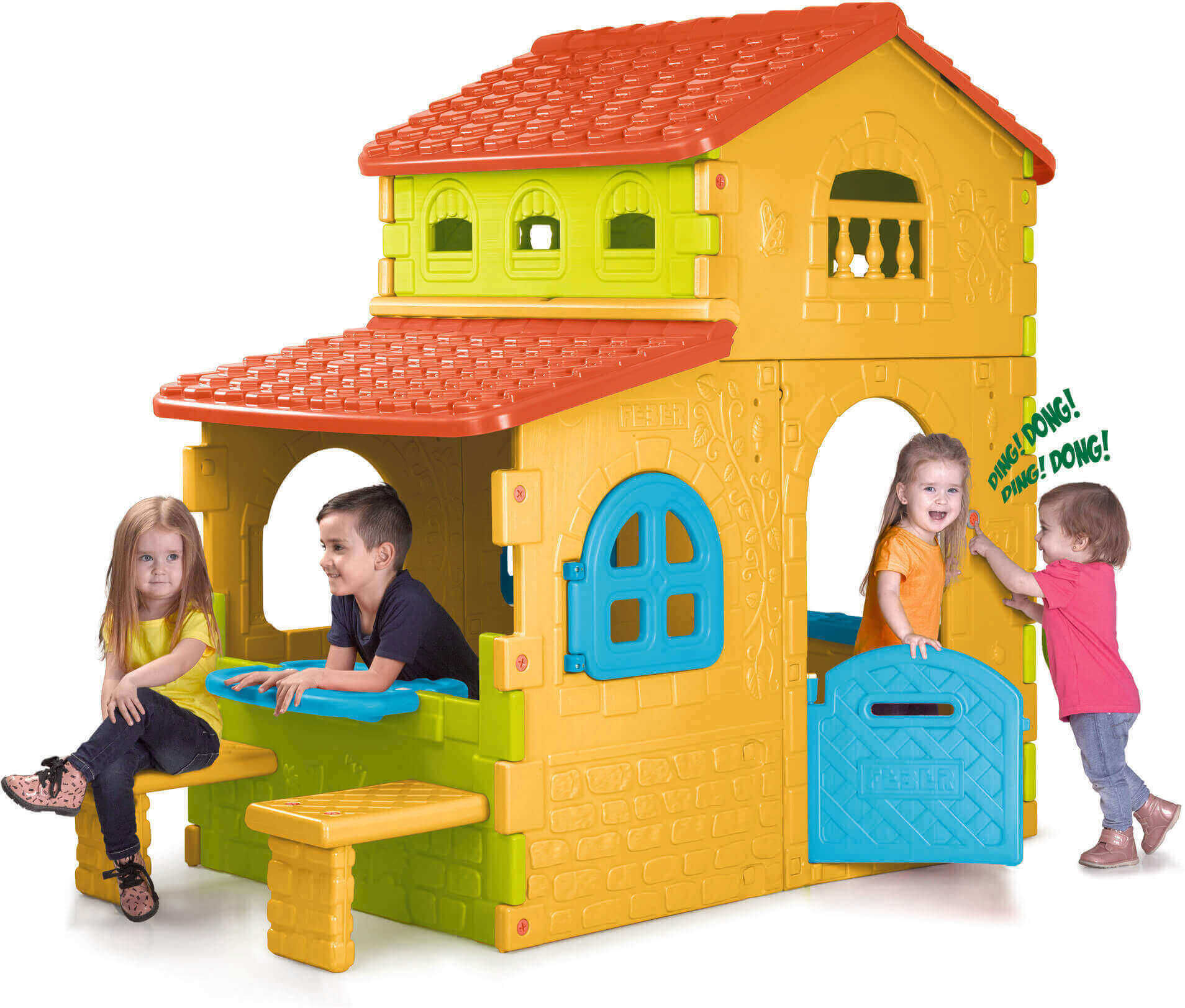 Milani Home GRANDE VILLA - casetta giocattolo per bambini da giardino per estero in plastic Multicolor 110 x 180 x 206 cm