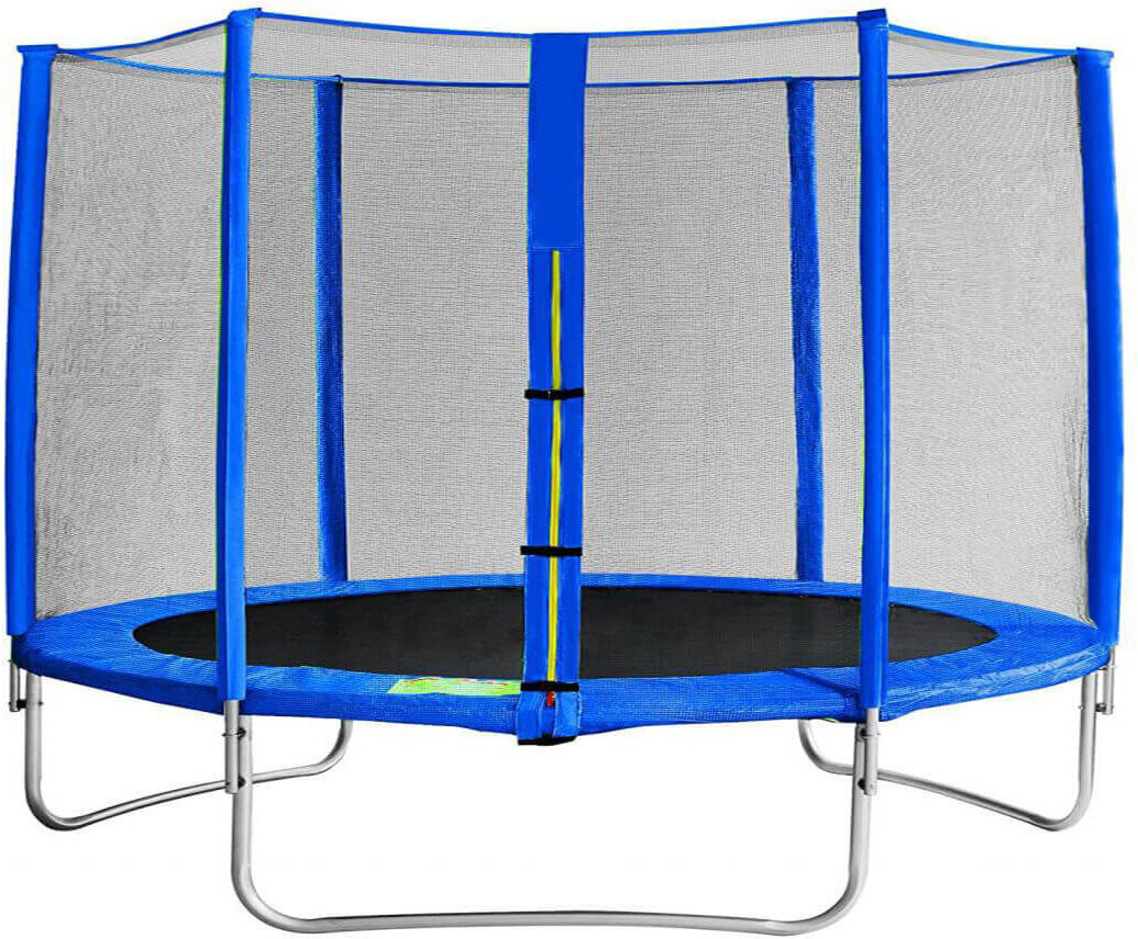 Milani Home Trampolino elastico per bambini colore blu per giardino grande Blu 366 x 269 x 366 cm