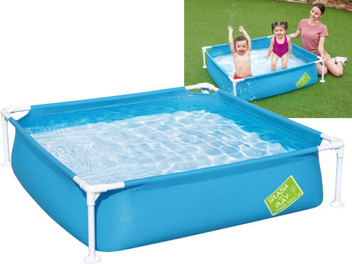 bestway 56217 piscina con telaio da giardino per bambini 122x122x30 cm - 56217