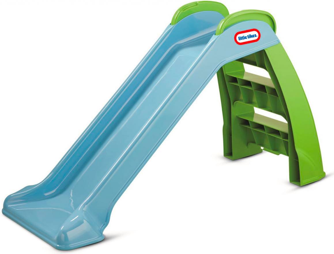 little tikes 9017243 scivolo per bambini da giardino in plastica pieghevole lunghezza 120 cm colore blu e verde - 9017243 first slide