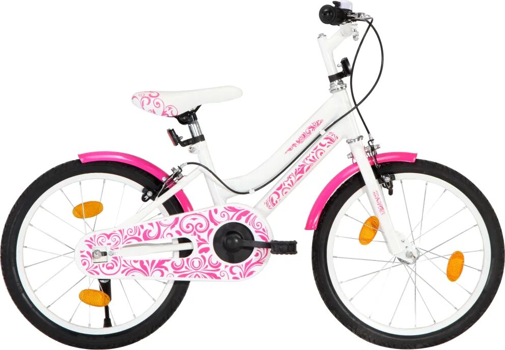 vidaXL Kinderfiets 18 inch roze en wit