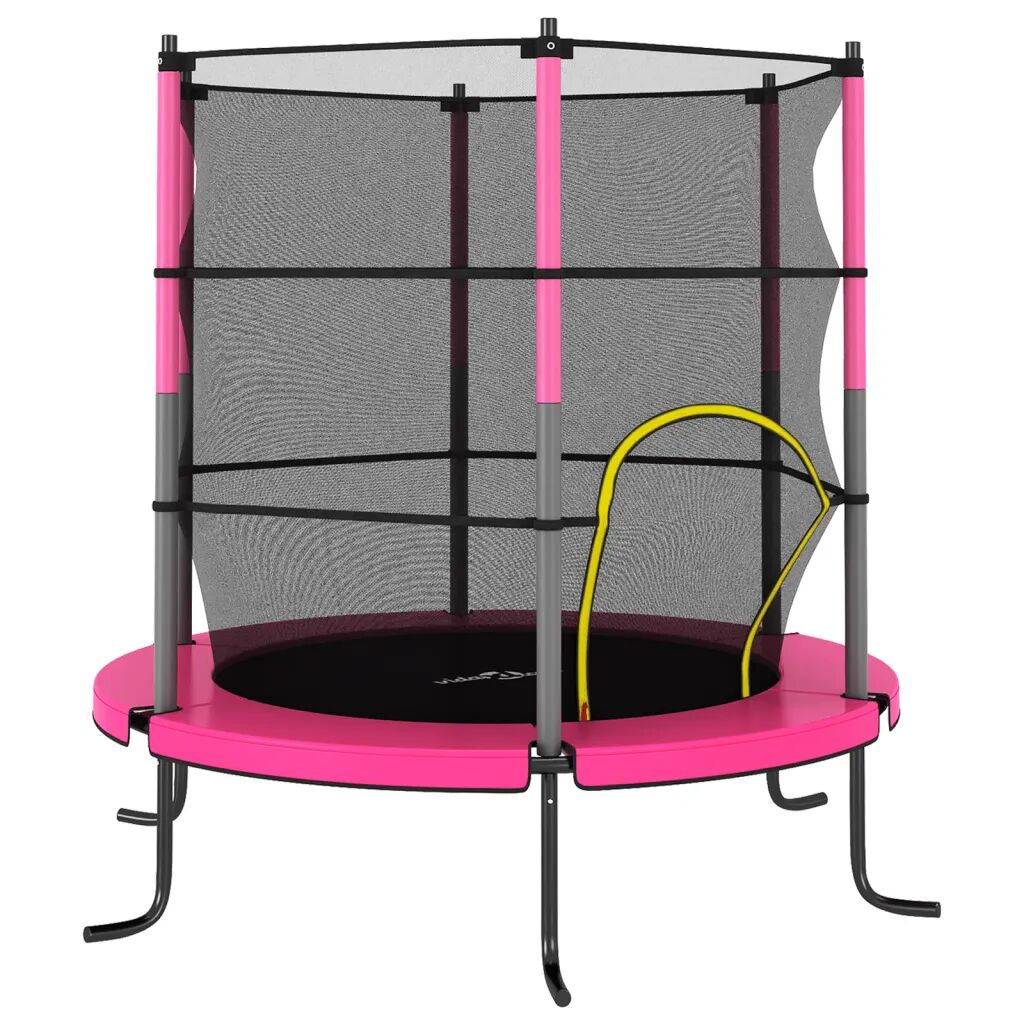 vidaXL Trampoline met veiligheidsnet rond 140x160 cm roze