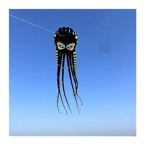 CAYUND Zachte octopusvlieger 8 m octopusvlieger 3D Draak Kleurrijke Vliegende Draak Sport Outdoor Game Draken (Kleur: zwart)