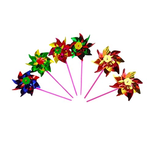 Vaguelly Speelgoed- 25 Stuks speelgoed kleurrijke DIY windmolen kleine windmolen buitenshuis vlokken Kleurrijk Windmolenspeelgoed
