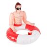 Smiffys Inflatable Lifeguard Hunk Swim Ring, Red & White, 88cm/35in