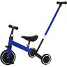 Supfine Loopfiets voor baby's, loopfiets voor kinderen, zonder pedalen voor baby's, 18 maanden, eerste fiets met 3 wielen, voor jongens en meisjes, loopfiets met duwstang (3-in-1, blauw)