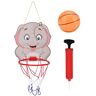 LINGJIONG Basketbalkorf-deurophanging, dierenvorm, indoor-basketbalkorf, indoor-basketbalkorfset voor kinderen, met basketbal en opblazer, draagbaar indoor-outdoor sportspeelgoed voor kinderen