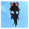 UOUOBEAR 400cm vis vlieger, vliegende vliegers ultra grote vlieger vliegende grote vliegers, rood/zwart/oranje/paarse vlieger vis vliegers (kleur: zwart, maat: 400 cm)