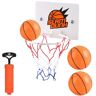 MisFun Mini-basketbalkorf, basketbalkorf voor binnen, 16,2 x 12 cm, mini-basketbalkorfset, met 2 stuks ballen van 8 cm en pomp, kantoor, zuignap, voor kinderen, outdoor, indoor, kantoor, thuis