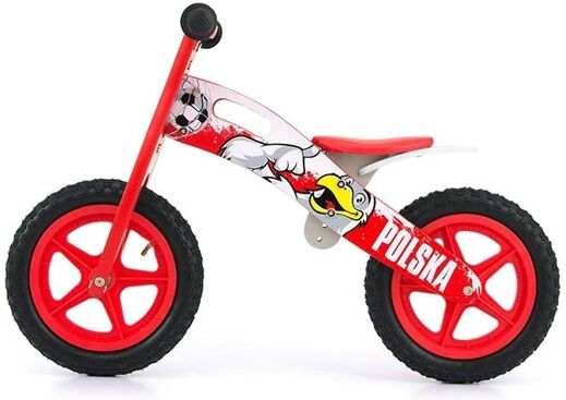 Milly Mally loopfiets King Polska 12 Inch Junior Rood/Wit