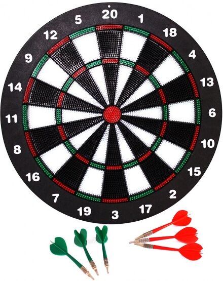 Longfield Games Kinder Safety Dartbord Incl. 6 Darts - Zwart