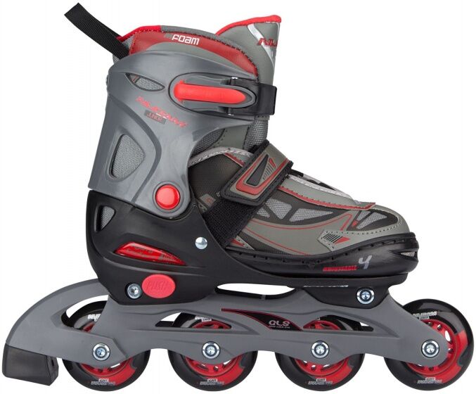 Nijdam inlineskates Thunder junior rood/grijs/zwart - Rood,Grijs