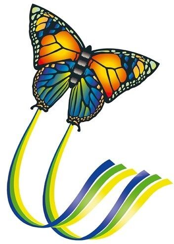 Günther eenlijnskindervlieger Butterfly 65 cm - Multicolor