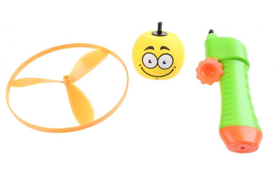 Günther lanceerspeelgoed Spin Ball met oranje propeller - Multicolor