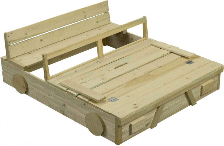 Swing King zandbak Auto 120 x 100 x 20 cm FSC geïmpregneerd hout - Blank