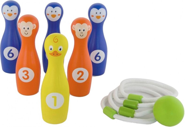 Viga Toys bowling en ringwerpspel 11 delig - Multicolor