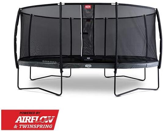 BERG Toys Berg Grand Elite 520 Grå + Deluxe Oval Trampoline Med Sikkerhetsnett