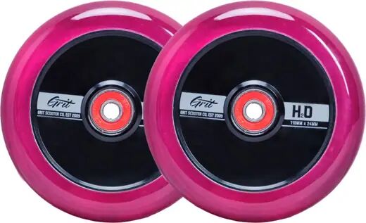 Grit Sparkesykkel Hjul Grit H2O 2-Pakning (110mm - Trans Pink/Black)