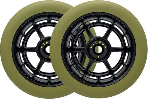 UrbanArtt Sparkesykkel Hjul UrbanArtt Civic 110x24 2-Pakning (110mm - Black/Army Green)