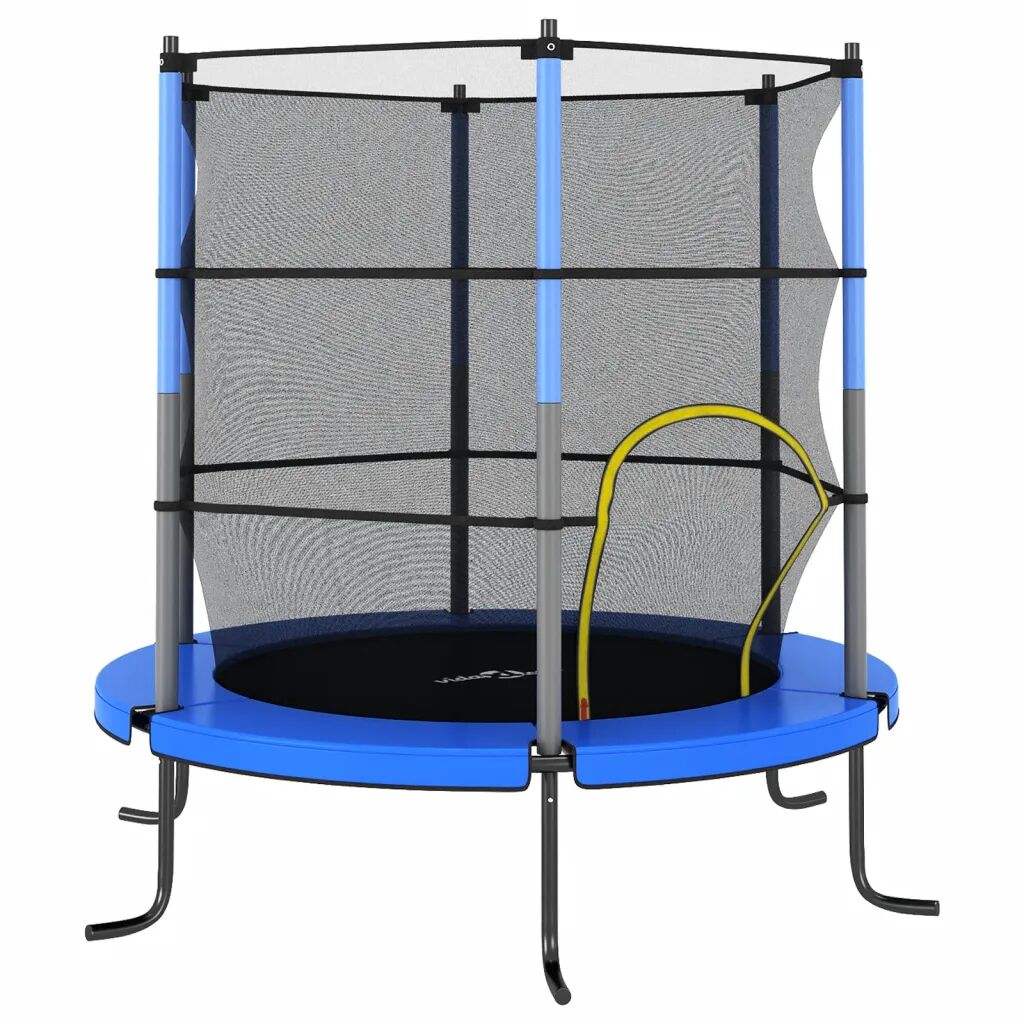 vidaXL Trampoline med sikkerhetsnett 140x160 cm blå