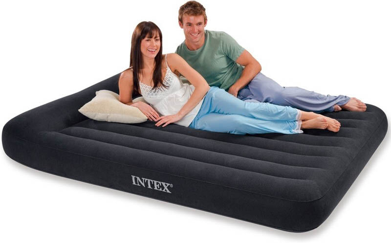 Intex Airbed Dura-Beam Queen Size Med Putestøtte 152x203x25 Cm