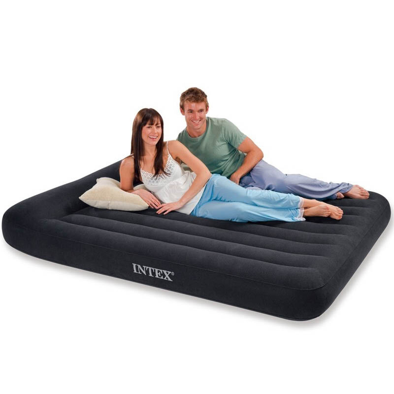 Intex Airbed Queen Size Med El-Pumpe Og Putestøtte 152x203x25 Cm