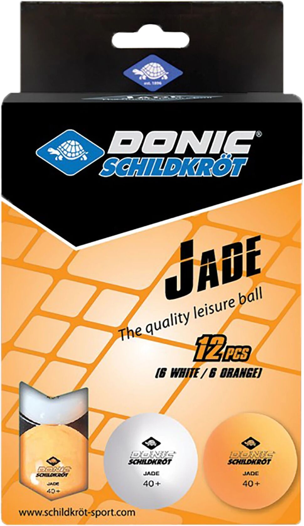 Donic Schildkröt Jade 1-Star Ball, bordtennisball STD WHITE/ORANGE