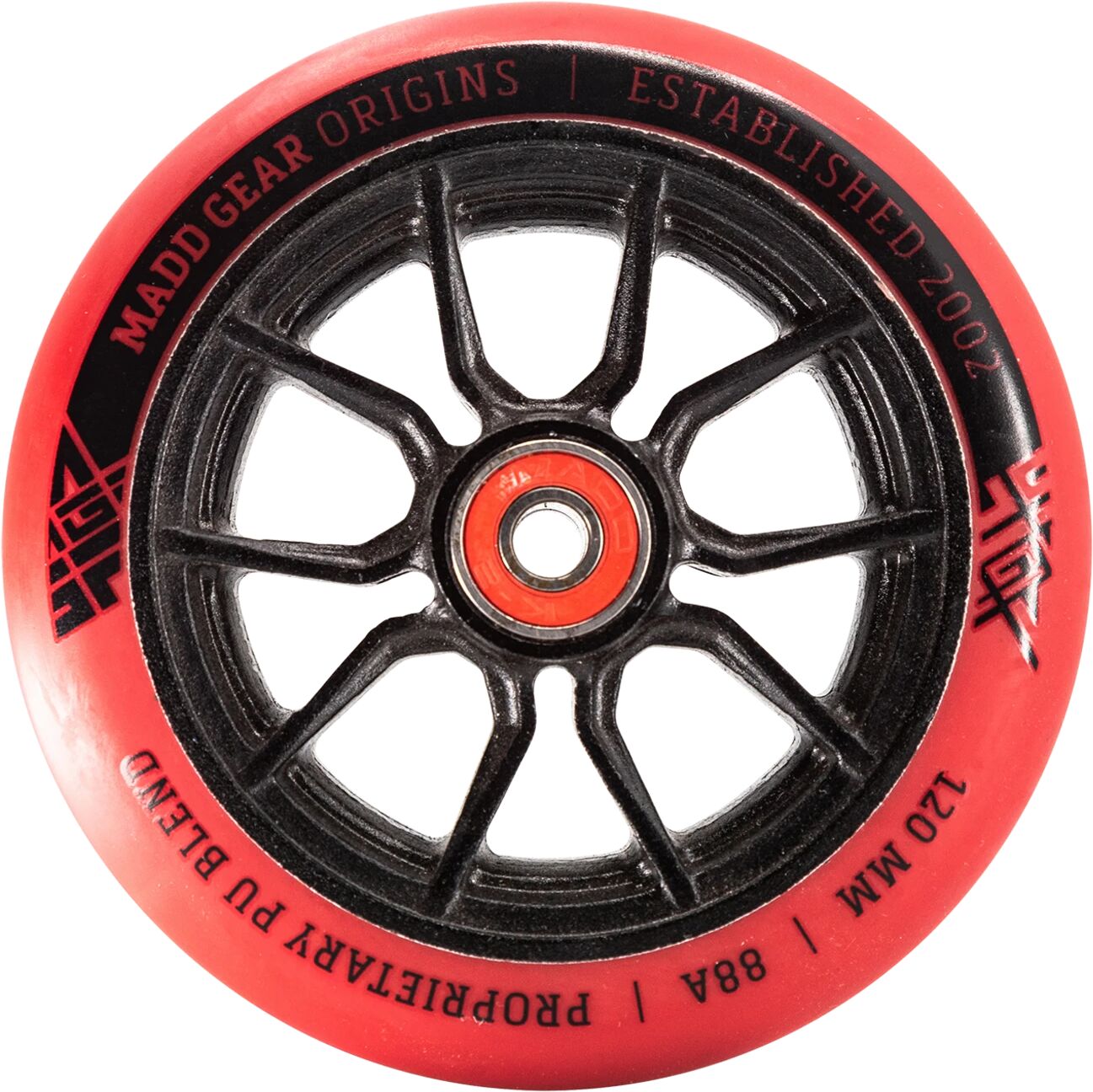 MGP Action Sports Syndicate AR-120 Alloy Core MGO Team LTD. 120 mm, sparkesykkelhjul 120mm RED